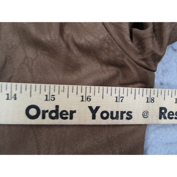 Alpinestars by Denise Focil Women Medium Tan Leather Moto Cafe Racer Jacket - Picture 8 of 12